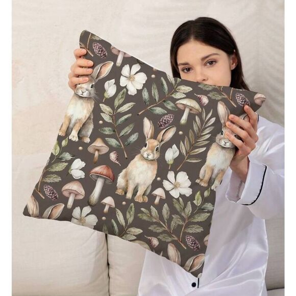 Easter Bunny Fairycore Cottage Whimsicoth Goblin Pillow Cover - Picture 4 of 9